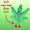 My Name is MJ, Cute Stuffed Parody Marijuana Leaf Dog Toy, Funny Squeaky Weed Toy, Cool Plush Novelty 420 Gift for Puppies & Small, Medium & Large Bre