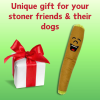 My Name is B, Cute Stuffed Parody Blunt Dog Toy, Funny Squeaky Weed Toy, Cool Plush Novelty 420 Gift for Pets & Their Owners, Sized for Puppies & Smal