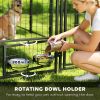 9.8' x 9.8' x 6' Outdoor Dog Kennel, Dog Kennel Outside Run with 360Â° Rotating Bowls, Waterproof & UV Resistant Cover