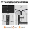 Dog Playpen, 8 Pcs 24 x 24 in Panels Foldable Metal Pet Exercise Pen, Dog Fence Indoor and Outdoor Pen with Door, Storage Bag, Top Cover and Bottom Pa