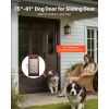 Dog Door for Sliding Glass Door, 75 7/8 to 80 11/16 in Adjustable Height, Aluminum Alloy Frame with Rotating Hinges, Lock Design, 13 5/8 x 23 5/8 in F