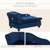 Pet Sofa Bed with Storage, Cushy Couch for Cats and Small Dogs, Soft Foam Couch, Modern Pet Furniture, Blue