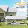 Heavy Duty Outdoor Dog Kennel with Waterproof Roof, 2 Secure Latches, Chain Link Dog Run for Backyard, 20' x 15' x 8'