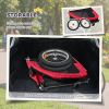 2 in 1 Dog Bike Trailer, Foldable Pet Stroller, Dog Bicycle Trailer with Suspension, for Medium Dogs up to 44 LBS, Red