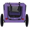 Outdoor Heavy Duty Collapsible Pet Bike Trailer with 16-Inch All-Terrain Wheels & Universal Hitch – Foldable Dog/Cargo Carrier Cart for Bicycles, purp