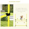 Dog Agility Training 4 Piece Set with Adjustable Height Jump Bars Carry Bag Yellow