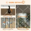 Outdoor Dog Kennel Galvanized Steel Fence with Cover Secure Lock Mesh Sidewalls for Backyard 13' x 13' x 7.5'