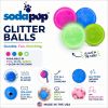 Glow in the Dark Glitter Ball 2-Pack Dog Toy | Soft PUP-X Rubber Floating Fetch Ball with Treat Dispenser | USA Made