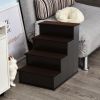 Pet Stairs, Pet Steps with Cushioned Removable Covering, for Small Dogs and Cats Up To 22 Lbs., Brown
