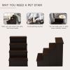 Pet Stairs, Pet Steps with Cushioned Removable Covering, for Small Dogs and Cats Up To 22 Lbs., Brown