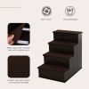 Pet Stairs, Pet Steps with Cushioned Removable Covering, for Small Dogs and Cats Up To 22 Lbs., Brown