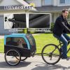 Dog Bike Trailer, Pet Cart Bicycle Carrier with 20" Air Tires, Quick-Release Wheels, Reflectors, Flag