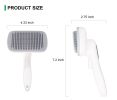 Dog Brush - Self Cleaning Dog and Cat Hair Brush, Efficient Shedding Grooming Tool for Long and Short Haired Dogs & Indoor Cats, Deshedding Comb (Gray