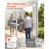 Dog Door for Sliding Glass Door, 75 7/8" to 80 11/16" Adjustable Height, Aluminum Alloy Frame with Flap, Lock Design, for Medium-Sized Dogs, 180° Swin