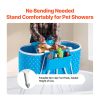 Portable Dog Bathtub, Elevated & Foldable Space-saving Pet Shower Station with Quick Drainage, Bathing Tub for Washing & Grooming Small and Medium Siz