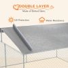 Outdoor Dog Kennel Galvanized Steel Fence with Cover Secure Lock Mesh Sidewalls for Backyard 13' x 13' x 7.5'