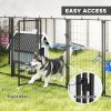 9.8' x 9.8' x 6' Outdoor Dog Kennel, Dog Kennel Outside Run with 360Â° Rotating Bowls, Waterproof & UV Resistant Cover