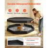 Dog Playpen 24 Inch 8 Panels Exercise Pen with Top Cover & Bottom Pad, Indoor Foldable Metal Pet Fence with Door, Heavy Duty Puppy Crate Kennel Pen fo