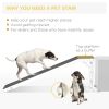 Pet Ramp for Dogs Non-slip Carpet Top Platform Pine Wood 74"L x 16"W x 25"H, Grey, White