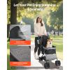 Pet Stroller, 44 lbs Weight Capacity, Foldable Dog Stroller Cart, 4 Wheels Cats Stroller with Mesh Windows & Revrsible Handle, Portable Pet Carrier St