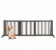 3 Panel Wood Fence for Dogs Folding Adjustable Free Standing Pet Barrier Pet Safety Yard Fence Dog Play Area Divider