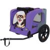 Outdoor Heavy Duty Collapsible Pet Bike Trailer with 16-Inch All-Terrain Wheels & Universal Hitch – Foldable Dog/Cargo Carrier Cart for Bicycles, purp