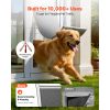 Dog Door for Sliding Glass Door, 75 7/8" to 80 11/16" Adjustable Height, Aluminum Alloy Frame with Flap and Lock, for Extra Large-Sized Dogs, 180° Swi