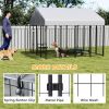 Outdoor Dog Kennel with Roof, 8' x 8' x 6' Heavy Duty Welded Wire Dog Playpen Enclosure with Escape-proof Lock