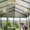 Outdoor Dog Kennel with Roof, 8' x 8' x 6' Heavy Duty Welded Wire Dog Playpen Enclosure with Escape-proof Lock