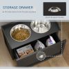 Pet Feeding Station Pet Dish Bowl Set with Storage, 2 Elevated Dog Bowls for Large Sized Dogs, Black