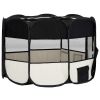 Foldable Dog Playpen with Carrying Bag Black 43.3"x43.3"x22.8