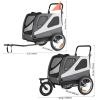 Dog Bike Trailer, Supports up to 100 lbs, 2-in-1 Pet Stroller Cart Bicycle Carrier for Small & Large Dogs, Easy Folding Frame with Quick Release Wheel