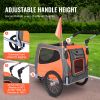 Dog Bike Trailer, Supports up to 66 lbs, 2-in-1 Pet Stroller Cart Bicycle Carrier, Easy Folding Cart Frame with Quick Release Wheels, Universal Bicycl