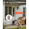 Dog Door for Sliding Glass Door, 91 to 96 in Adjustable Height, Aluminum Alloy Frame with Metal Rotating Hinges, Lock Design, 10 1/4 x 16 1/4 in Flap,