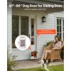 Dog Door for Sliding Glass Door, 91 to 96 in Adjustable Height, Aluminum Alloy Frame with Metal Rotating Hinges, Lock Design, 8 1/4 x 12 1/4 in Flap,