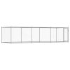 Dog Cage with Door Gray 19.7'x6.6'x4.9'Galvanized Steel