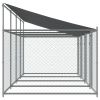 Dog Cage with Roof and Doors Gray 26.2'x6.6'x6.6'Galvanized Steel
