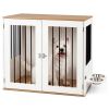31.5' Dog Crate Furniture Wooden Dog Kennel with Double Lock Doors