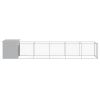 Dog House with Run Light Gray 43.3"x239.8"x43.3" Galvanized Steel