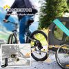 Cargo Bike Trailer for Pets Blue/Grey Large Wheels 3 Entrances Mesh Screen Off-Road Travel Cart