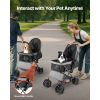 Pet Stroller, 44 lbs Weight Capacity, Foldable Dog Stroller Cart, 4 Wheels Cats Stroller with Mesh Windows & Revrsible Handle, Portable Pet Carrier St