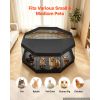 Dog Playpen 24 Inch 8 Panels Exercise Pen with Top Cover & Bottom Pad, Indoor Foldable Metal Pet Fence with Door, Heavy Duty Puppy Crate Kennel Pen fo