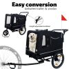 Extra Large 2-in-1 Bike Trailer & Push Cart for Pets - Detachable Bike Hitch & Push Handle Included - All-Terrain Wheels, Quick Release Wheel, Non-Sli