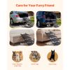 Dog Stairs for Car, 5 Steps Extra Wide Foldable Dog Ramp for Large Dogs with Non-Slip Rug Surface, Portable Lightweight Pet Ladder for Car, SUV, Truck