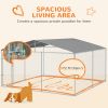 Outdoor Dog Kennel Galvanized Steel Fence with Cover Secure Lock Mesh Sidewalls for Backyard 13' x 13' x 7.5'