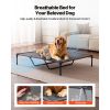 Elevated Dog Bed for Large Dogs, Portable Raised Dog Cot with Steel Metal Frame and Breathable Teslin Mesh, Indoor & Outdoor Pet Cooling Raised Hammoc