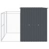 Dog House with Run Anthracite 84.3"x99.6"x71.3" Galvanized Steel
