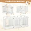 8-Panel HDPE Pet Fence (White) - Multiple Configurations (Octagon/Square/House), 50"x50"x32" Square Size, Lockable Door