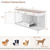 Dog Crate Furniture Indoor Modern Dog Kennel with Divider 3 Drawers and Pull-out Feeder