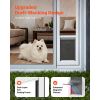 Dog Door for Sliding Glass Door, 75 7/8" to 80 11/16" Adjustable Height, Aluminum Alloy Frame with Flap, Lock Design, for Medium-Sized Dogs, 180° Swin